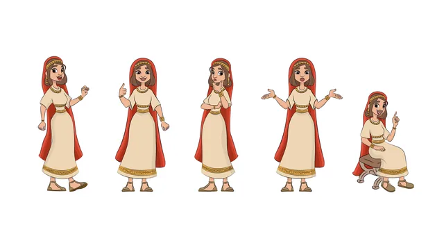 Lámina de expresiones de la figura ilustrada Iunia Rustica.