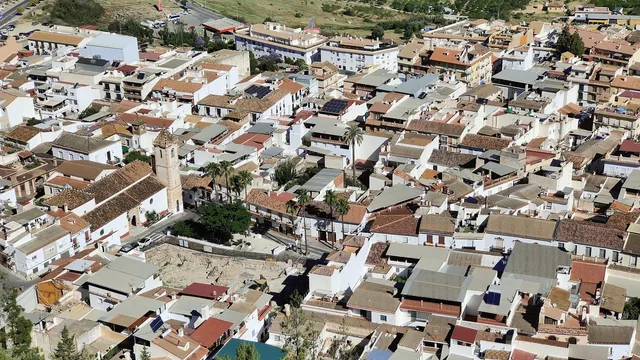 Vista aérea del casco urbano de Cártama.