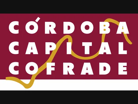 Identidad gráfica Córdoba Capital Cofrade en rojo, blanco y amarillo.