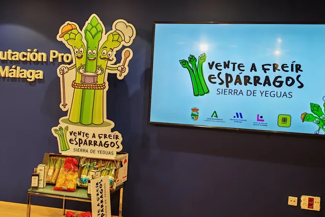 Escenario de presentación con la identidad Vente a Freír Espárragos.