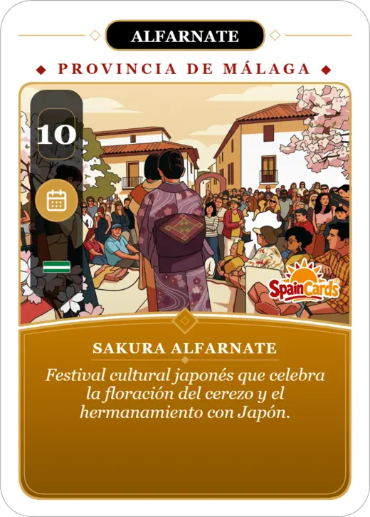 Carta SpainCards de Alfarnate dedicada a Sakura Alfarnate