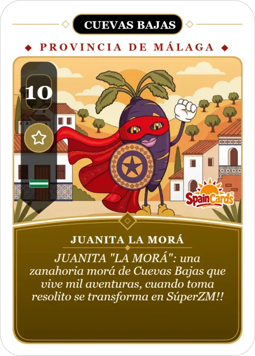 Carta SpainCards de Cuevas Bajas dedicada a Juanita la Morá