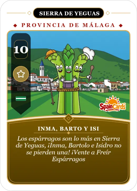 Carta SpainCards de Sierra de Yeguas dedicada a Inma, Barto e Isi