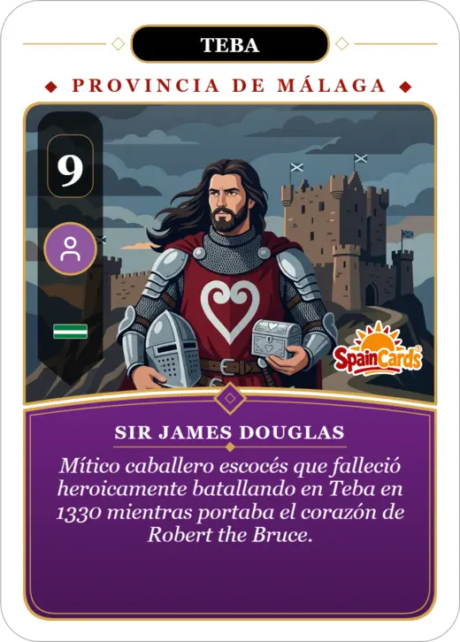 Carta SpainCards de Teba dedicada a Sir James Douglas